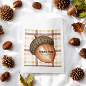 Mighty Oaks Brown Kariert Fall Acorn Babydusche Geschenktütchen