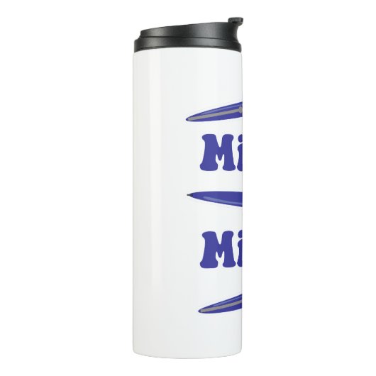 Mighty Pen Autor Spaß Schreiben Slogan Thermosbecher (Nach links gedreht)