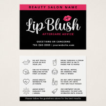Mighty Pink Lip Blush Aftercare Adress Card