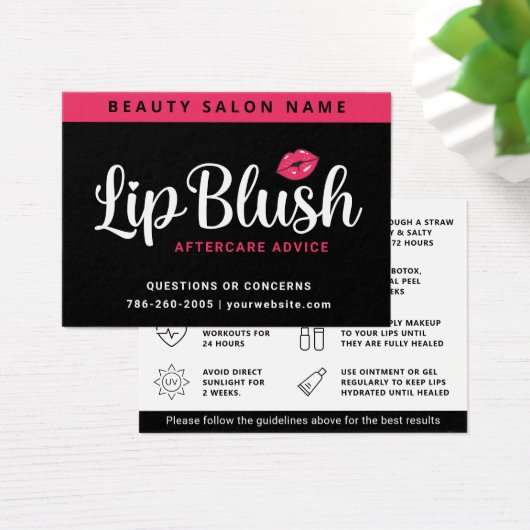 Mighty Pink Lip Blush Aftercare Adress Card (Schreibtisch)
