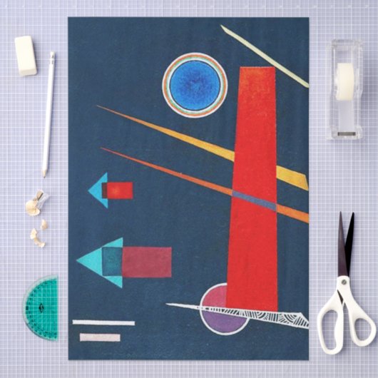 Mighty Red -  Kandinsky Modern Art Decoupage  Seidenpapier (Handwerk)