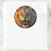 Mighty Roar Runder Aufkleber (Tasche)