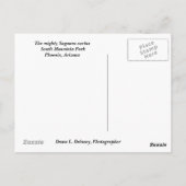 Mighty Saguaro (118), Arizona Postkarte (Rückseite)