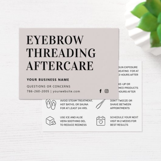 Mighty Simple Eyebrow Threading Aftercare Card (Schreibtisch)