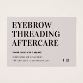 Mighty Simple Eyebrow Threading Aftercare Card (Vorderseite)