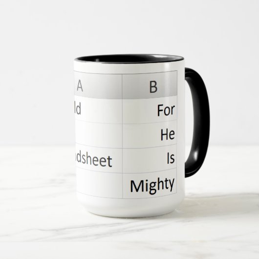 Mighty Spreadsheet King, Excel Black Tasse (VorderseiteRechts)