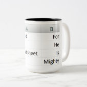 Mighty Spreadsheet King, Excel Silver Zweifarbige Tasse (VorderseiteRechts)