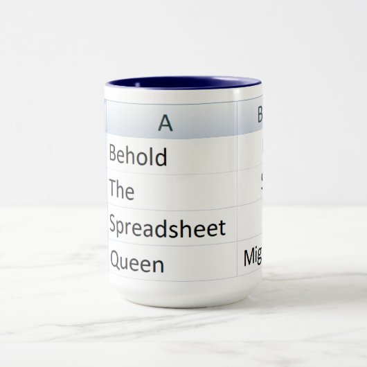 Mighty Spreadsheet Queen, Excel Blue Tasse (Zentrum)