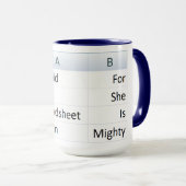 Mighty Spreadsheet Queen, Excel Blue Tasse (VorderseiteRechts)