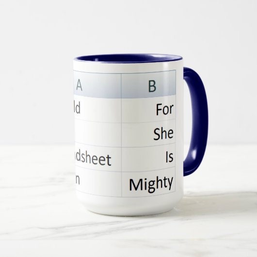 Mighty Spreadsheet Queen, Excel Blue Tasse (VorderseiteRechts)