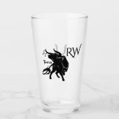 Mighty Taurus Bull Zodiac Monogram Glas (Vorderseite)