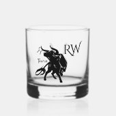 Mighty Taurus Bull Zodiac Monogram Whiskyglas (Vorderseite)