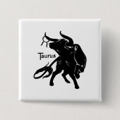 Mighty Taurus The Bull Zodiac Button (Vorderseite)