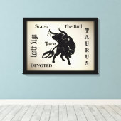 Mighty Taurus The Bull Zodiac Leinwanddruck (Insitu (Holzboden))