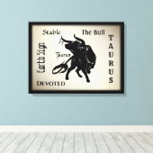 Mighty Taurus The Bull Zodiac Leinwanddruck (Insitu (Holzboden))