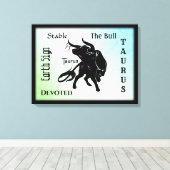 Mighty Taurus The Bull Zodiac Leinwanddruck (Insitu (Holzboden))