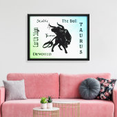 Mighty Taurus The Bull Zodiac Leinwanddruck (Insitu (Wohnzimmer))