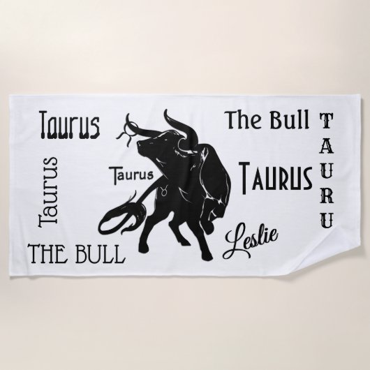Mighty Taurus The Bull Zodiac Strandtuch (Vorderseite)