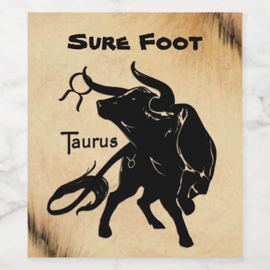Mighty Taurus The Bull Zodiac Weinetikett (Einzelnes Label)