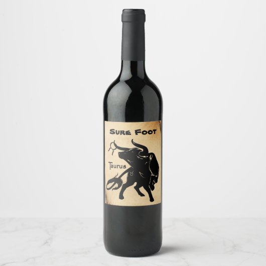 Mighty Taurus The Bull Zodiac Weinetikett (Vorderseite)