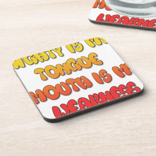 Mighty Tongue Schwäche Mouth Pic Getränkeuntersetzer (Linke Seite)