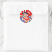 Mighty Uncle Sam Liebe USA Tattoo Runder Aufkleber (Tasche)