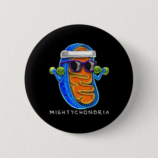 Mightychondria Cellular Biology Science Teacher Fu Button (Vorderseite)