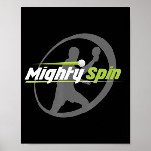 MightySpin Ping Pong T-Shirt Tischtennis Cool Poster