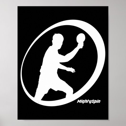 MightySpin Ping Pong T-Shirt Tischtennis Komfort Poster (Vorne)
