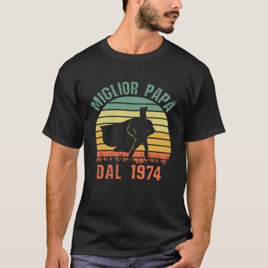 Miglior Papà Dal 1974 Compleanno Padre Retro Vinta T-Shirt (Vorderseite)