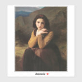 Mignon Innocence Adoleszenz Girl, Bouguereau Aufkleber (Blatt)