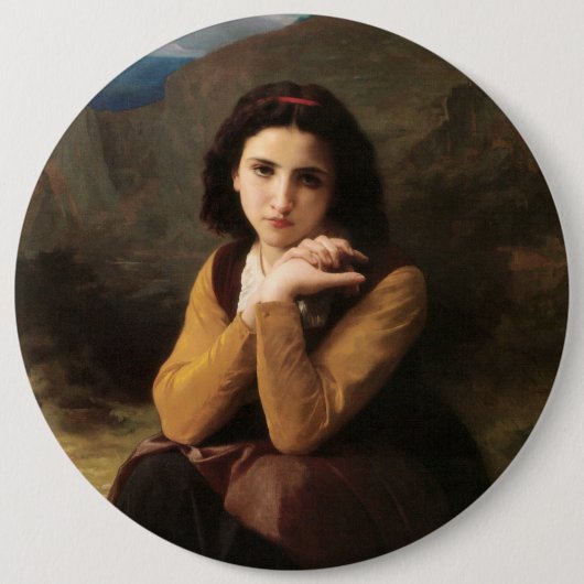 Mignon Innocence Adoleszenz Girl, Bouguereau Button (Vorderseite)