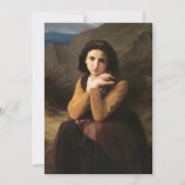Mignon Innocence Adoleszenz Girl, Bouguereau Einladung (Vorderseite)
