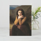 Mignon Innocence Adoleszenz Girl, Bouguereau Feiertagskarte (Stehend Vorderseite)