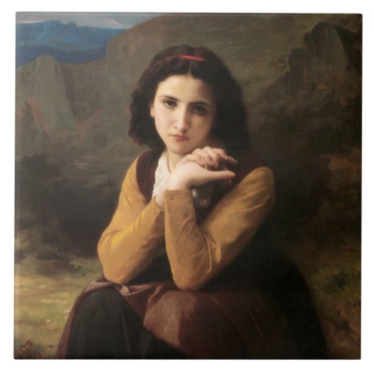 Mignon Innocence Adoleszenz Girl, Bouguereau Fliese (Vorderseite)