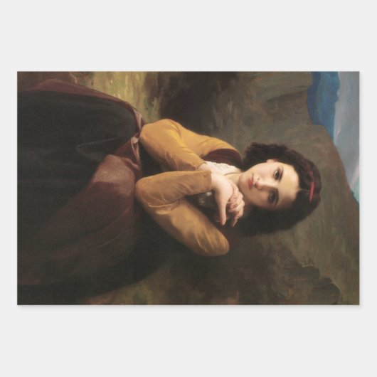 Mignon Innocence Adoleszenz Girl, Bouguereau Geschenkpapier Set (Vorderseite 2)
