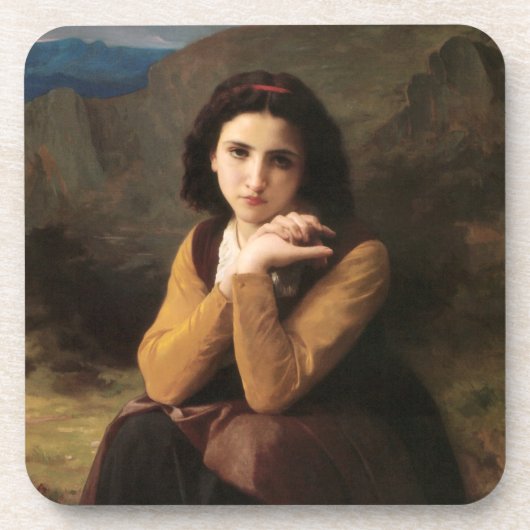 Mignon Innocence Adoleszenz Girl, Bouguereau Getränkeuntersetzer (Vorderseite)