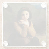 Mignon Innocence Adoleszenz Girl, Bouguereau Glasuntersetzer (Rückseite)