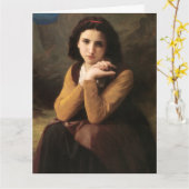 Mignon Innocence Adoleszenz Girl, Bouguereau Karte (Gelbe Blume)