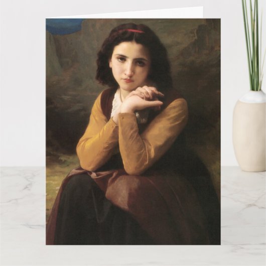 Mignon Innocence Adoleszenz Girl, Bouguereau Karte (Vorderseite)
