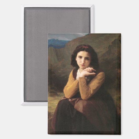 Mignon Innocence Adoleszenz Girl, Bouguereau Magnet (Vorderseite/Rückseite)