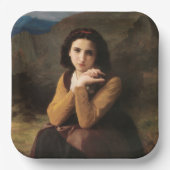 Mignon Innocence Adoleszenz Girl, Bouguereau Pappteller (Vorderseite)