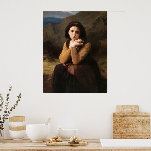 Mignon Innocence Adoleszenz Girl, Bouguereau Poster (Küche)