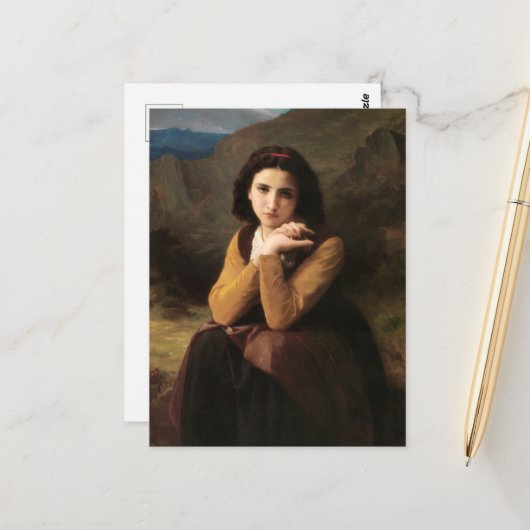 Mignon Innocence Adoleszenz Girl, Bouguereau Postkarte (Vorderseite/Rückseite Beispiel)