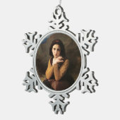 Mignon Innocence Adoleszenz Girl, Bouguereau Schneeflocken Zinn-Ornament (Rechts)