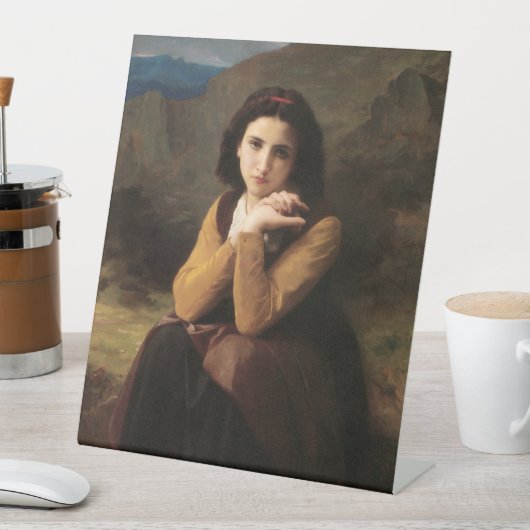 Mignon Innocence Adoleszenz Girl, Bouguereau Sockelschild (In Situ)