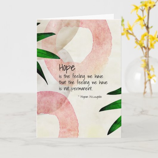 Mignon McLaughlin Hope Quote Blank Karte (Gelbe Blume)