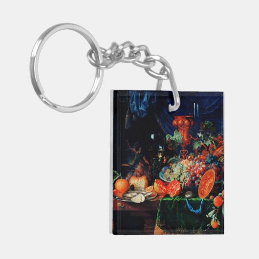 Mignon - Obst und Austern, Kunstmalerei Schlüsselanhänger (Vorderseite links)