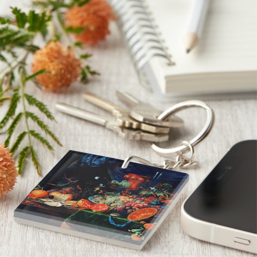 Mignon - Obst und Austern, Kunstmalerei Schlüsselanhänger (Vorderseite rechts)