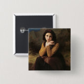 Mignon (Sweet Young French Girl) (von Bouguereau) Button (Vorne & Hinten)